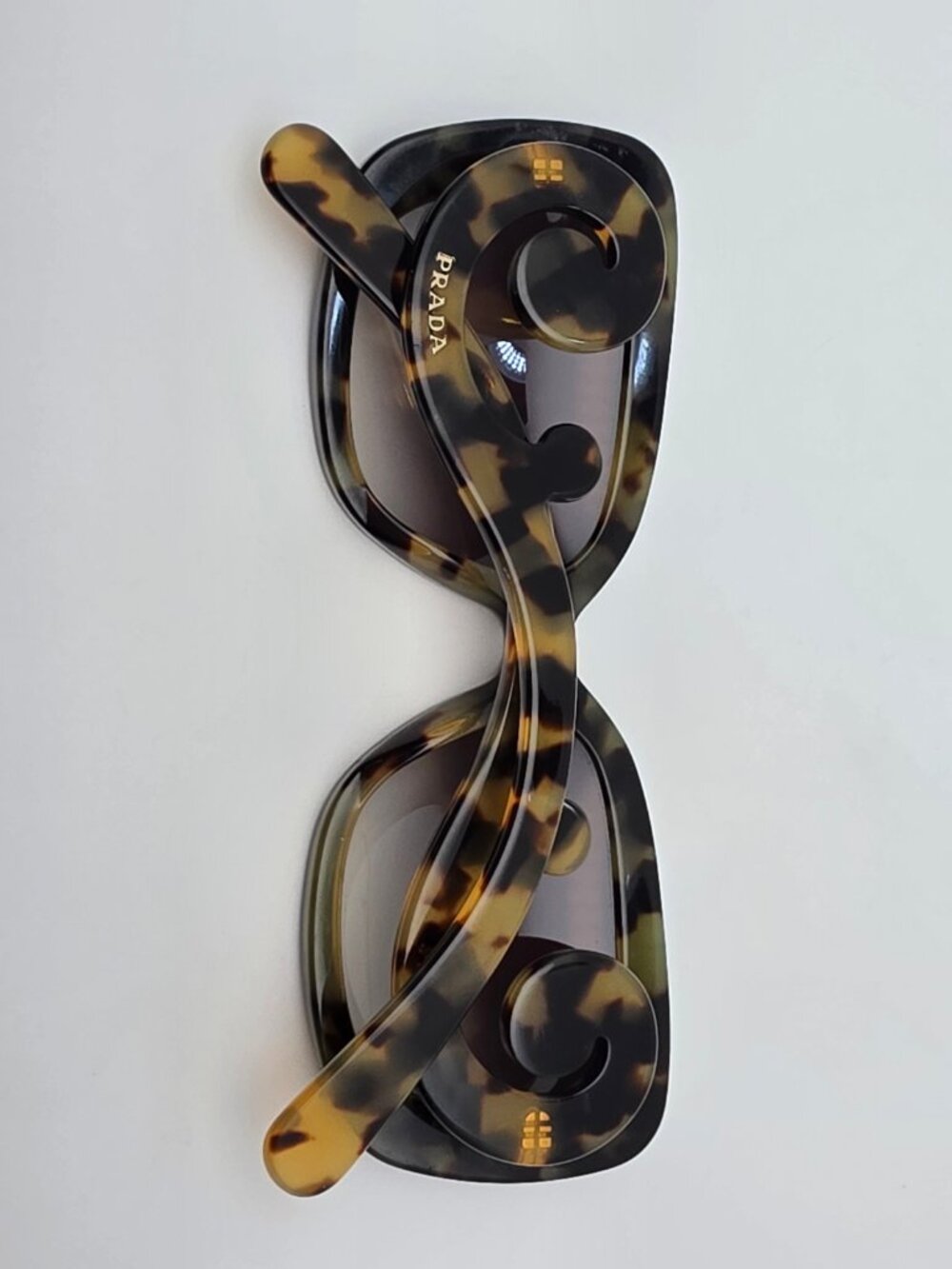 Prada SPR 27O NAI-0A7 Baroque Black Havana Frame Grey Gradient Lens Sunglasses - Picture 9 of 12